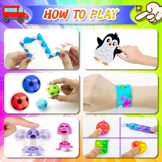 1000+Party Favors for Kids Fidget Toys Pack Bulk Prize Box Treasure Box Goodie Bag Pinata Stuffers Carnival Prizes Classroom Rewards Fillers for Kids