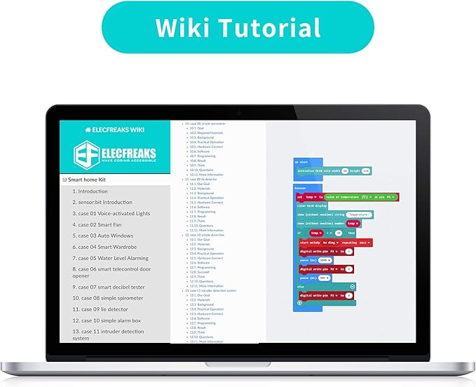 ELECFREAKS microbit Smart Home Kit Micro:bit Sensor Starter Kit Octopus Series Sensor, DIY Programming kit with Basic Coding Electronics Modules and Wiki Tutorial(Without Micro:bit)