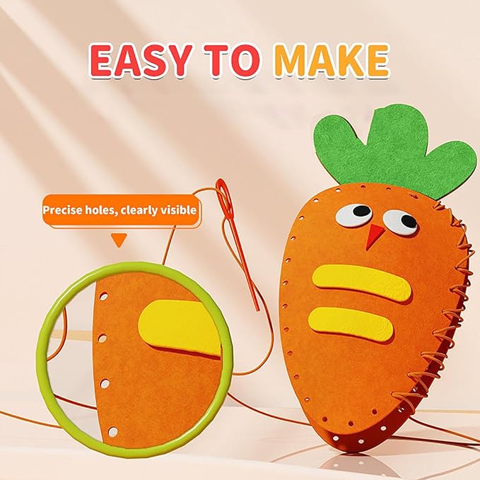 Suzcan Fun Sewing Kit for Kids, Whateveri DIY Doll Sewing Toys, DIY Doll Sewing Toys, My First Sewing Kit, Weaving Loom for Kids, Sew Fun Animals Kit, Handmade Kids Sewing Crafts DIY Kits (A+C Set)