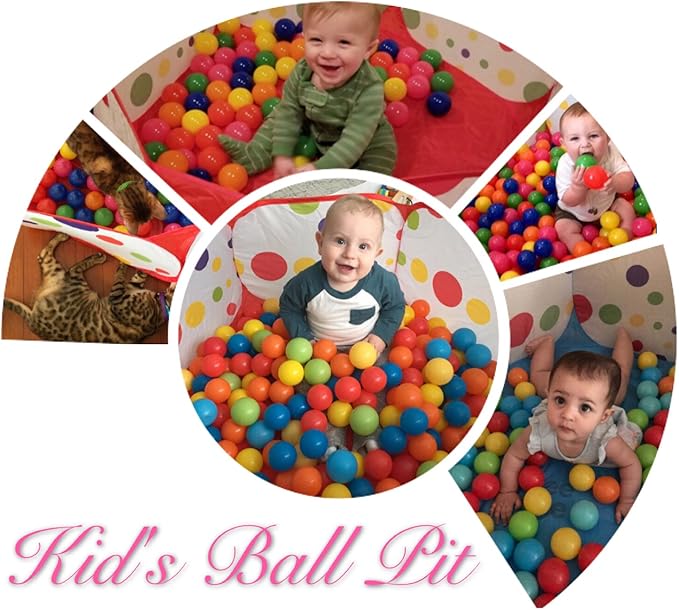 EocuSun Kids Ball Pit Large Pop Up Toddler Ball Pits Tent for Toddlers Girls Boys for Indoor Outdoor Baby Playpen w/Zipper Storage Bag, Balls Not Included (ARed)