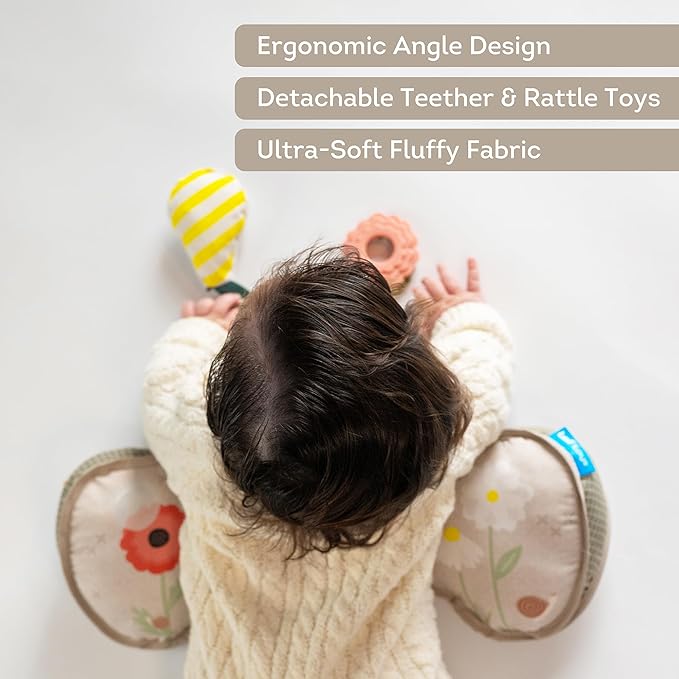 Taf Toys Tummy Time Toys Ergonomic Cushion & Teether for Infant Newborn Supportive Baby & Neck Strengthening Develops Muscles for Crawling Montessori Sensory Toy Tummy Time Toys 0-6 Months