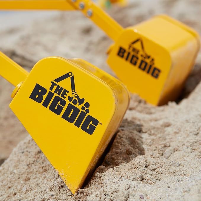 Big Dig Outdoor Toy Excavator Digger Playset w/ 360 Rotation for Kids Ages 3 & Up, Yellow