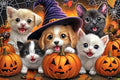 Adult Wooden Puzzles for Halloween Cats and Dogs, Chunky and Sturdy Puzzles - Exquisite Design -500 Pieces - Ideal for Relaxation and Entertainment