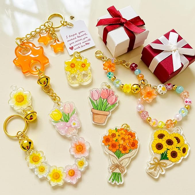 Csyidio 251 PCS Shrink Dink Keychain Kit Includes 20 Sheets Shrink Plastic Sheets, Hole Punch, Tassels, Lobster Clasps, Keychain Clip, Jump Rings, Key Ring, Great for DIY Mother's Day Crafts