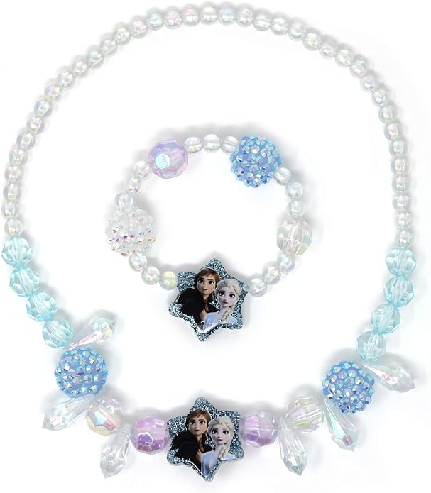 LUV HER Girls Jewelry Set - Dress Up Toy Jewelry Box Set with Bead Necklaces, Bracelets, and Rings - Frozen Play Accessories - Ages 3+