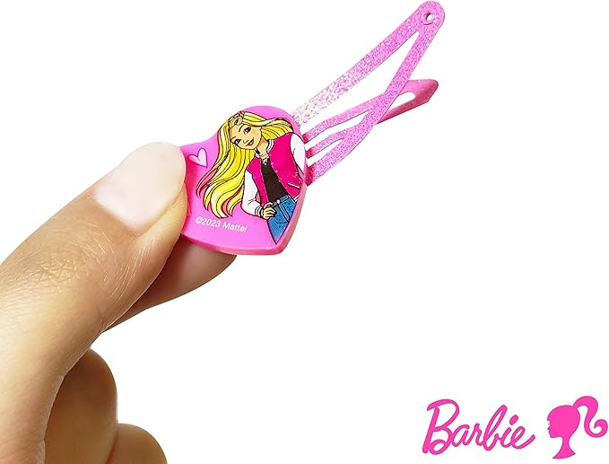 LUV HER Barbie Accessories for Girls 6 Piece Toy Jewelry Box Set with 2 Rings, 2 Bead Bracelets, and Snap Hair Clips Ages 3+