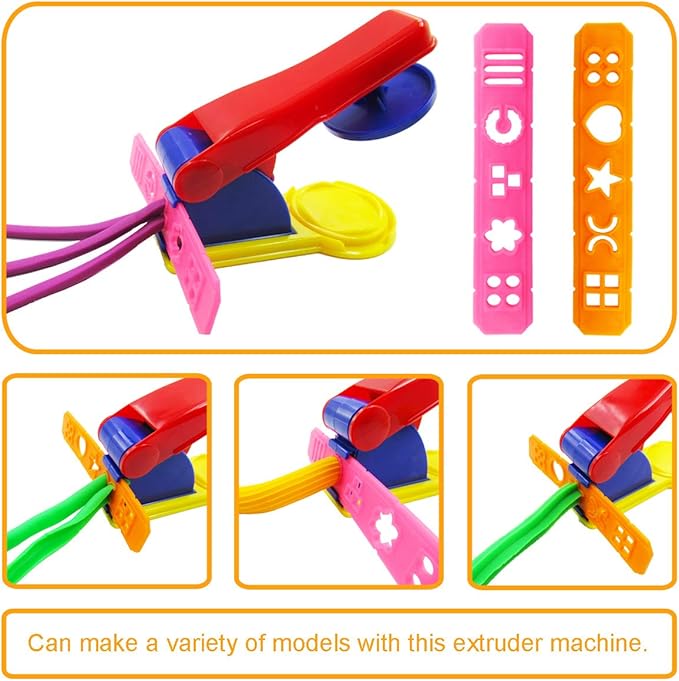 FRIMOONY Plastic Dough Tools, Various Animal Molds, Rolling Pins, for Creative Dough Cutting, 45 PCS