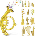 VICASKY 14pcs Mini Musical Instruments Charms Set Christmas Tree Ornaments with Tiny Guitar Trumpet Saxophone Elements Pendants for Dollhouse Accessories Holiday Decorations