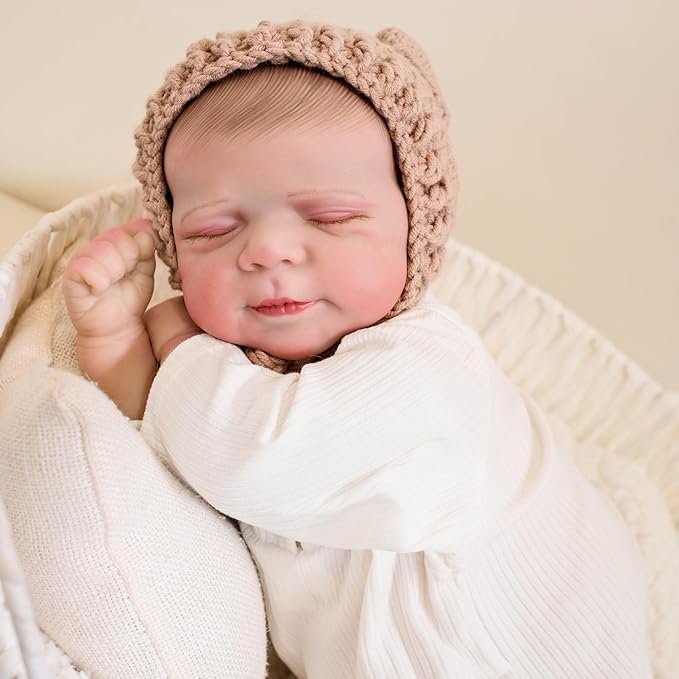 Realistic Reborn Baby Dolls-18 Inch Real Life Baby Dolls Girl Lifelike Baby Doll with Accessories for 3+ Years Old (Brown)