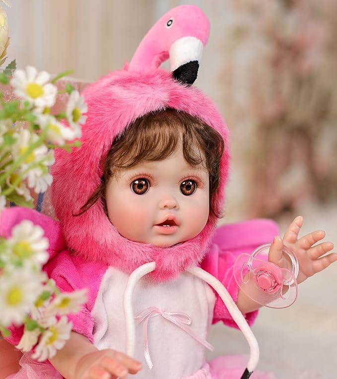 Reborn Baby Dolls, 18inch Large Realistic Hand-Rooted Hair Lifelike Baby Dolls with Accessories for 3+ Year Old Girls Gifts, Pretend Play, Collection
