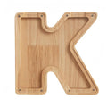 Wooden Alphabet Piggy Bank Clear Acrylic Panel Coin Savings Box Personalized Money Bank for Kids Boys Girls Adults, Birthday Home Décor(K)