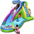 ACTION AIR Inflatable Water Slide, Shark Bounce House with Slide for Wet and Dry, Playground Sets for Kids Backyard, Water Spray & Water Pool, Durable Sewn with Extra Thick Material