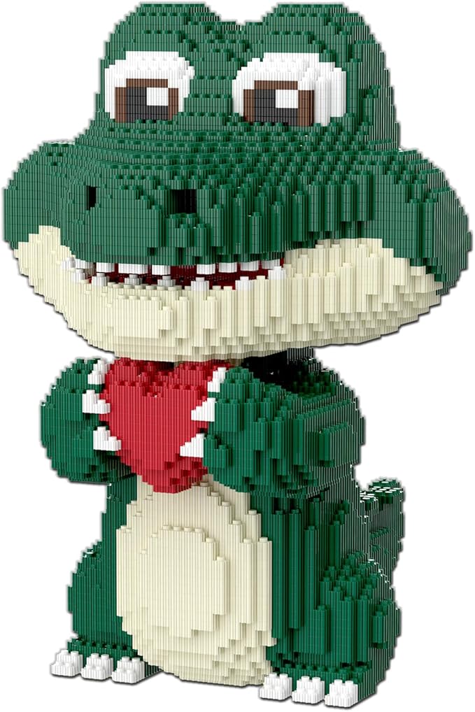 Animal Love Crocodile Micro Mini Building Blocks Set（9874PCS 39cm High Series） Gift for Adults and Kidst