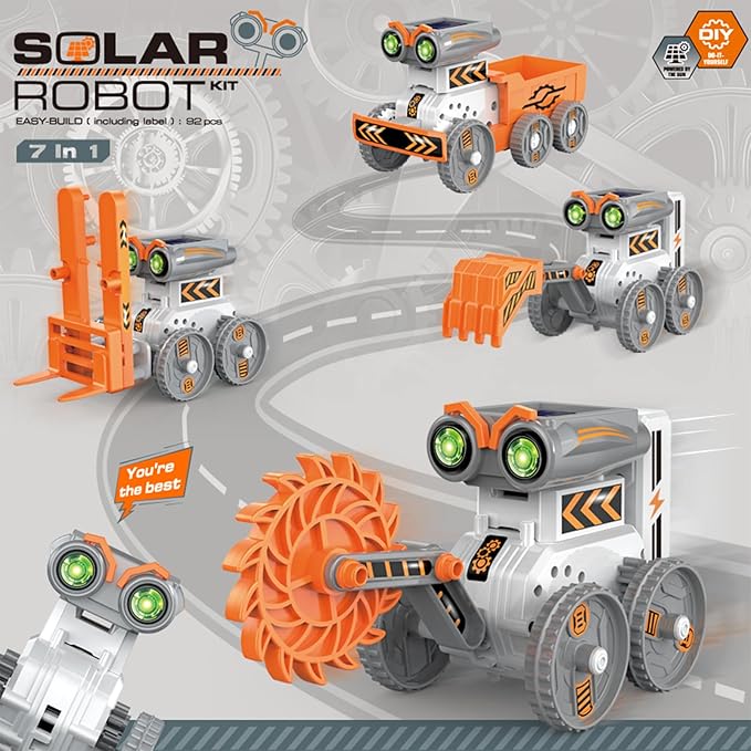 7-in-1 Stem Toys for Kids Ages 8-13,Educational DIY Solar Power Robot Kit ，Building Toys Science Kits Robotics Set Engineering Projects Gifts for 8 9 10 11 12 13 14 Years Old Boy Girls Teens