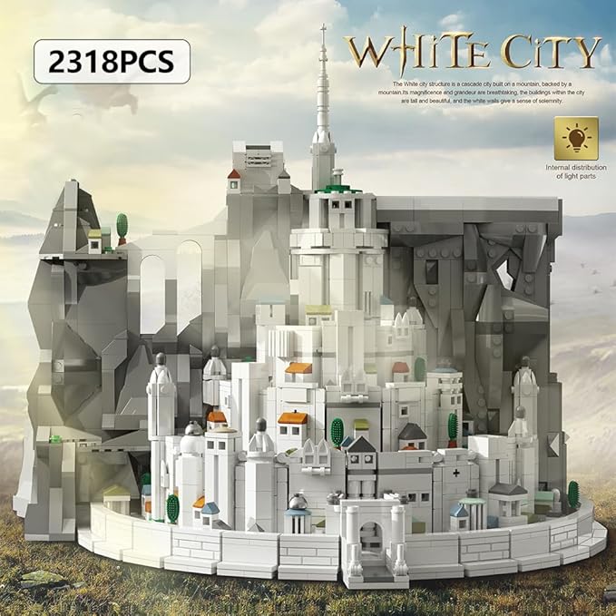 7072 White City Building Block Set, 2318 Pieces of Film and Television House Building Kit, Modular House Building Block Toys and Gifts Suitable for Teenagers and Adults