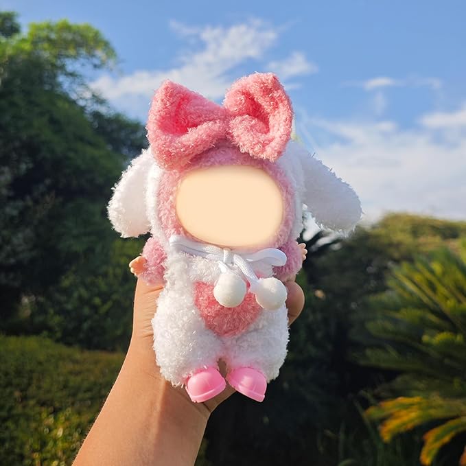 17cm Doll Clothes and Shoes Set, Pink Bunny Clothes Set, 4 PCS Cute Outfits and Shoes Stylish Exquisite Accessories