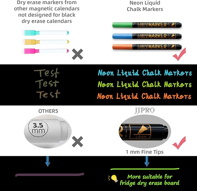 JJPRO Magnetic Dry Erase Chore Chart Blackboard for Fridge-Behavior Chart Chalkboard for Multiple Kids-One Chore Chart and Two Bonus Dry Erase Pad/Grocery Blackboards