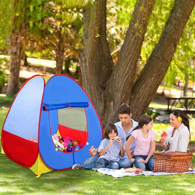 EocuSun Pop Up Playhouse, Ball Pit Kids Play Tent for Indoor & Outdoor, Foldable Play Tent for Kids Girls & Boys (Balls Not Included) (Multicolor)
