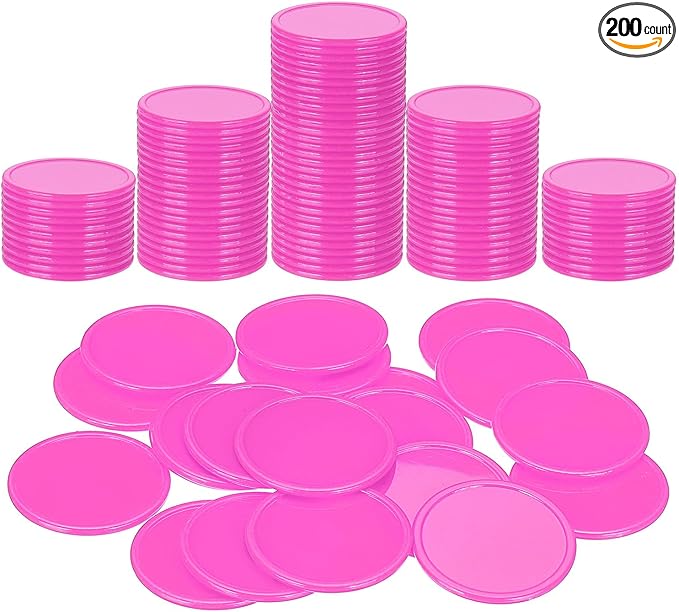 uxcell Plastic Poker Chips, Learning Counters Counting Counters Disk Marker Opaque Game Token for Game Play Math Counting