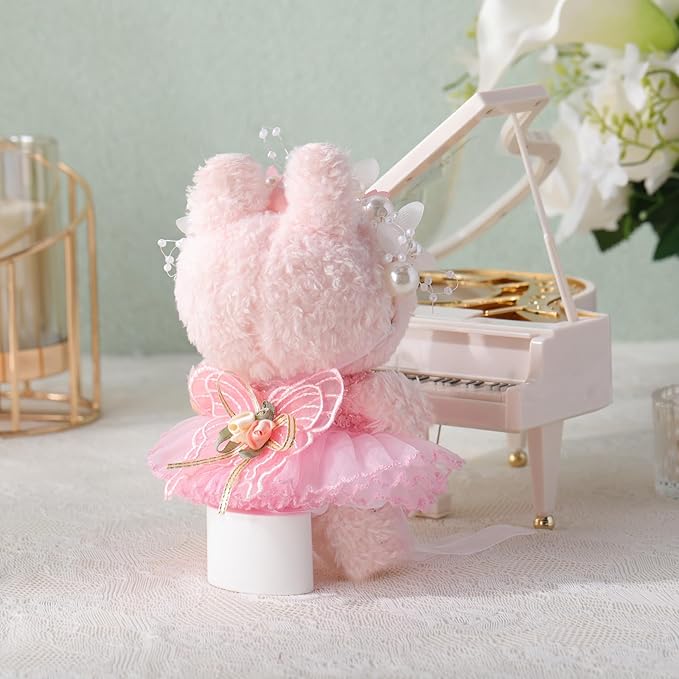 3 Pcs Wedding Outfits Dress for 6.7 Inches Doll Wedding Clothe Set Include Cute Headpiece Popular Dress Accessories, No Doll(Classic Style,Pink)