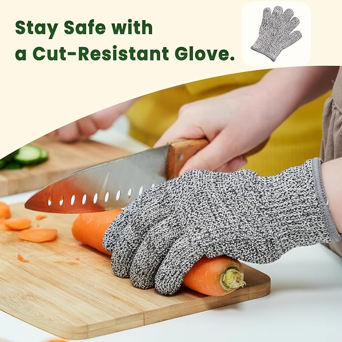 Kibbidea Kids Knife Set 4-Pieces, Stainless Steel, Wooden Handle Kids Knives for Real Cooking, Child Friendly Chef Knife for Cutting Chopping, BPA-free Kitchen Knives for Teenager 8-12