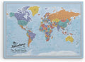 Gallery Wrapped - Blue Oceans World Push Pin Travel Map with pins