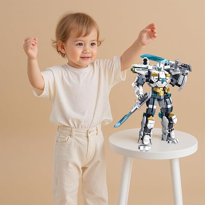 Ice Warrior Mech Building Blocks Sets Transforming Mech Robot Building Kits Mech Action Figures Model Toys Gift for Adults Kids Teens 561 PCS