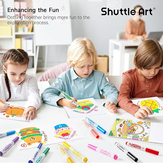 Shuttle Art Super Washable Markers, 30 Colors Broad Line Conical Tip Markers for Kids, Ultra Clean Coloring Book Marker Set, Home Classroom School Supplies for Toddlers Kids Adults Students Teachers