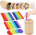 4 in 1 Montessori Toys for 2 3 4 Year Old, Wooden Color Sorting Toys for Toddlers 1-3, Preschool Learning Activities Fine Motor Matching Games, 18 Month Old Gifts for Kids Boys Girls