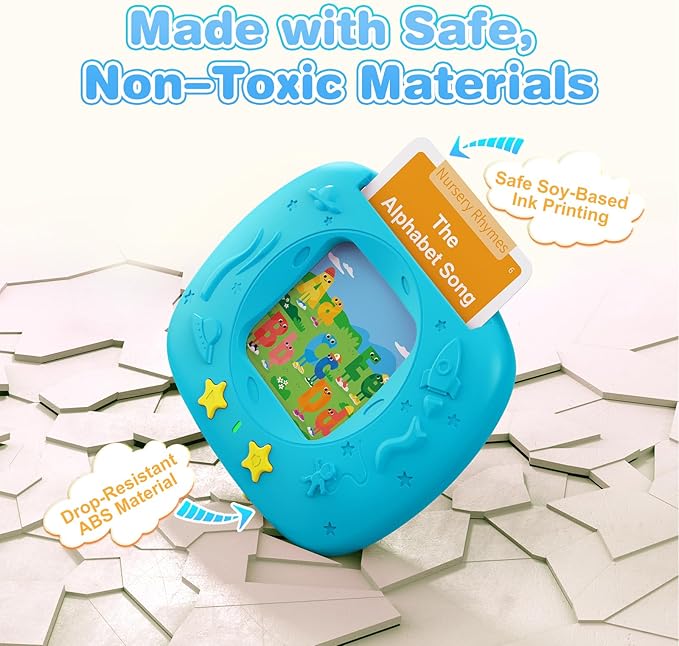 HOMESTEC Toddlers Talking Flash Cards with American Accent & 144 Sight Words, Speech Therapy Toys for 3 4 5 6 Years Old Boys and Girls (Blue)