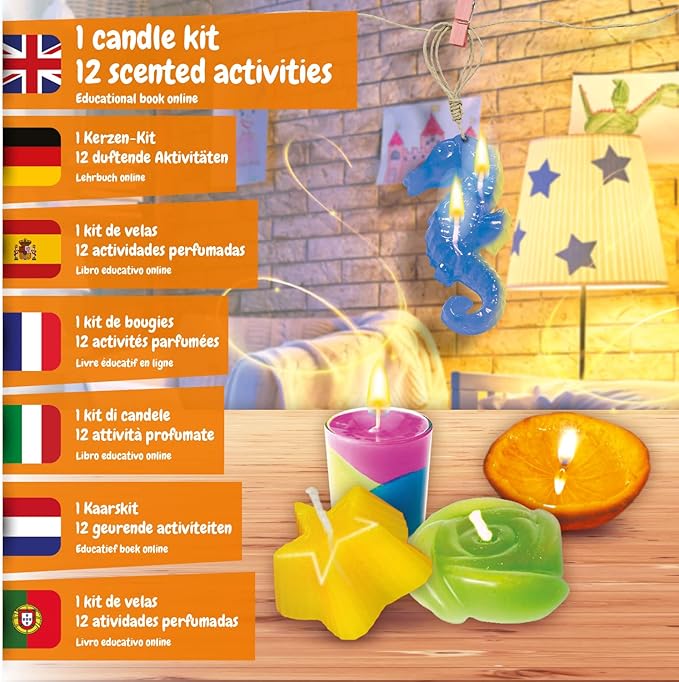 Science4you Candle Kit for Kids - Make Your Own Candles with This Unique Candle Making Kit for Children with 12 Science Experiments for Kids Age 8+