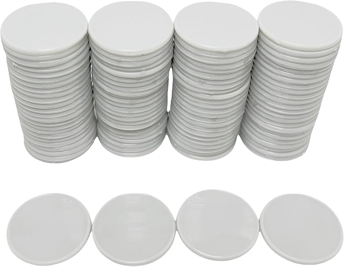 Smartdealspro Set of 100 1 Inch Opaque Plastic Learning Counters Mini Poker Chips Game Tokens with Storage Box (Grey)