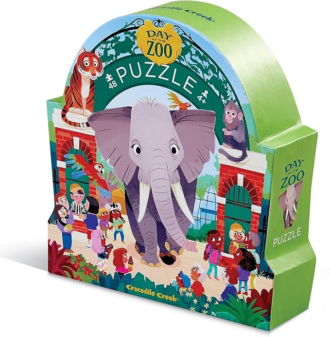 Crocodile Creek Above + Below 48-Piece Jigsaw Floor Puzzle - Fun Floor Puzzles for Kids Ages 4-8 - Day at The Zoo - 18 x 24 inches Finished