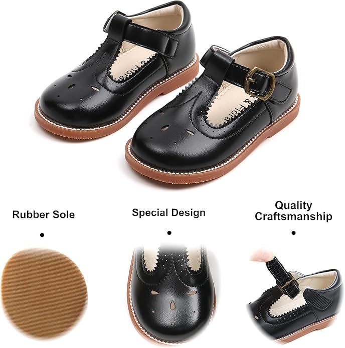 Felix & Flora Toddler Little Girl Mary Jane Dress Shoes - Ballet Flats for Girl Party School Shoes