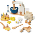 KiwiCo Bake-a-Cake Stand Mixer | Play Kitchen | Kids Baking Set Ages 3+ | Learn Early Math with Wooden Kitchen Play Set | Includes Ingredients, Stand Mixer, Measuring Spoons, Recipe Cards and More
