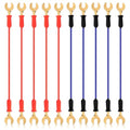 Swpeet 10Pcs Red + Blue Interconnect Circuit Wire Kit, Perfect for Physics Laboratory Electricity Connection,Demos Teaching Basic Principles of Electricity and Simple Circuit Wire Works