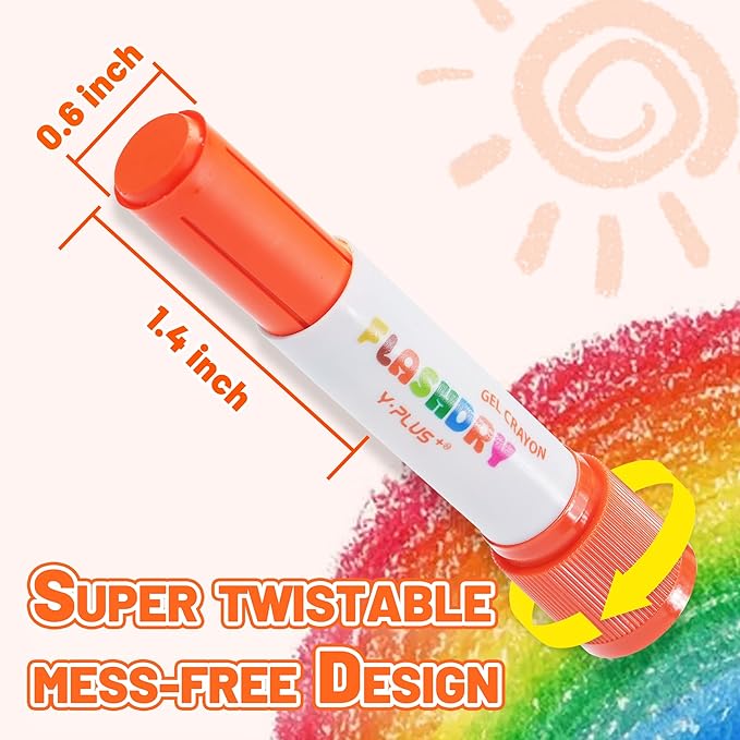 Flashdry Paint Sticks for Kids, 24 Colors Tempera Paint Set for Toddler, Non-toxic Washable Coloring Art Supplies for Ages 2-4 3-5 4-8