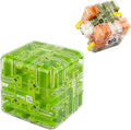 Large Labyrinth 3D Puzzle Maze Cube, Two-in-One Twist Cube Ball Maze Brain Teaser Toy, Stress Relief Fidget Game for Teens and Adults, Logic & Focus Training Gift (C-Green)