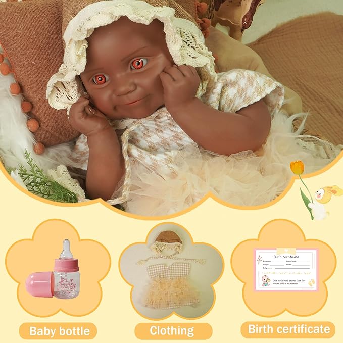 Reborn Baby Dolls Silicone Full Body 18.1in Weighted Real Life Open-Eyes Girl Dolls Lifelike Newborn Baby Soft Body Flexible Limbs Not Vinyl