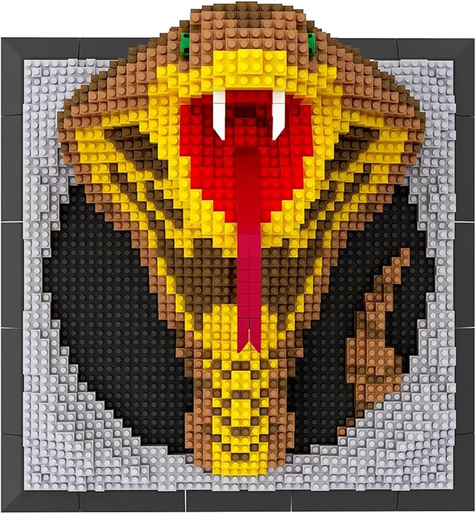 BDYDT Wall Art Snake Building Blocks Set; A Wall Decor Set for Adults Who Love Creative Hobbies(2376 Pieces) Toys Gifts for Kid and Adult