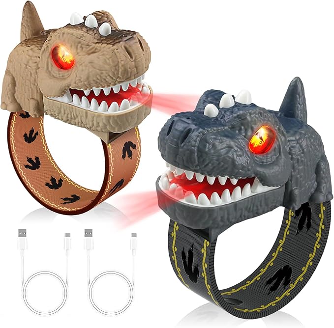 Dinosaur Walkie Talkies for Kids Rechargeable, Wrist Walkie Talkie with Flashlight, Outdoor Adventure Camping Toys, T-Rex Dino Toy Birthday Gifts for Boys Girls Age 4 5 6 7 8 9 10 Years Old