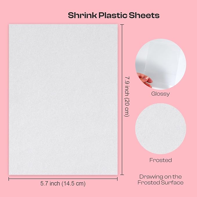 Auihiay 80 Pieces Shrink Plastic Sheets, Shrink Films Papers, Shrinky Art for Creative Handicrafts, Halloween and Christmas Ornaments (7.9 X 5.7 inch)