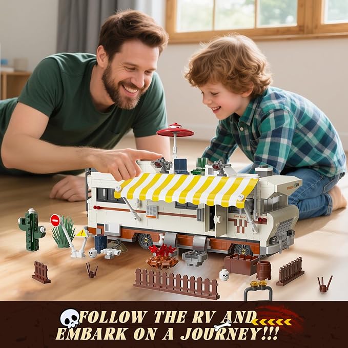 Camper RV Building Block 1054 pcs, Halloween Haunted Dale’s RV Vehicles Construction Building Bricks Set Compatible with Lego for Boys, Walking Breaking RV Birthday Gift, Camper Van for Adults Kids