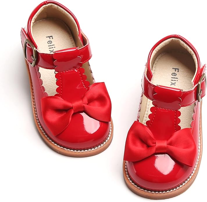 Felix & Flora Toddler Little Girl Mary Jane Dress Shoes - Ballet Flats for Girl Party School Shoes