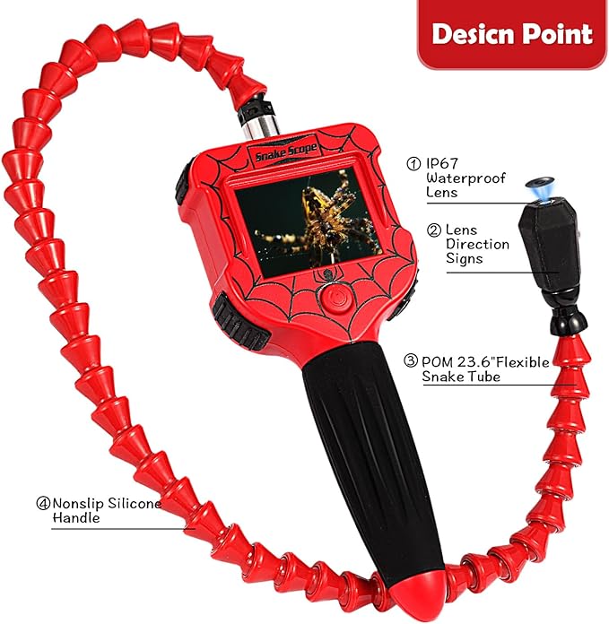 Kids Borescope Snake Camera with Light,STEM Educational Toys,Science Exploration Gifts for Nature & Outdoor Activities Over 3 Years Old