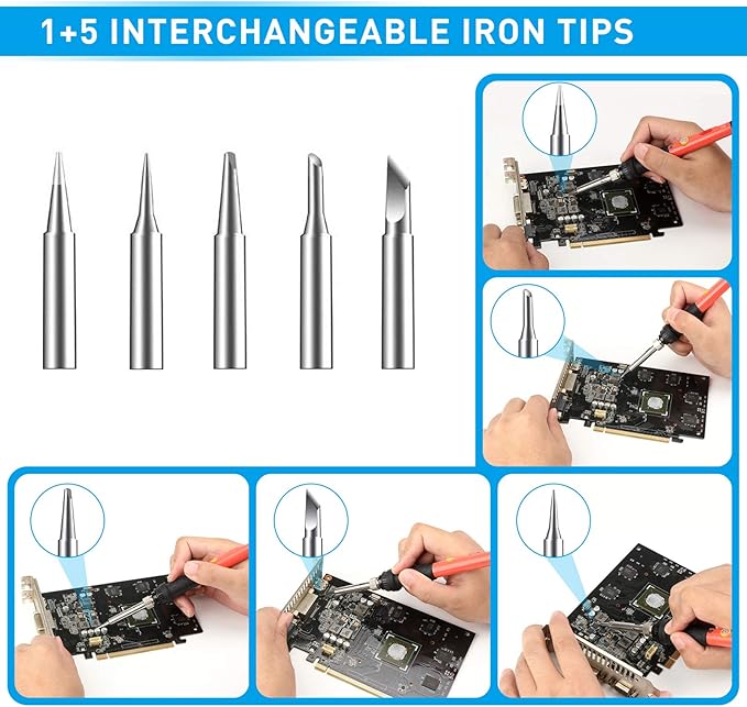 Soldering Iron Kit, 60W Upgraded Soldering Kits Adjustable Temperature Welding Tool Solder Irons Pen with On/Off Switch Use for Electrical Repairs