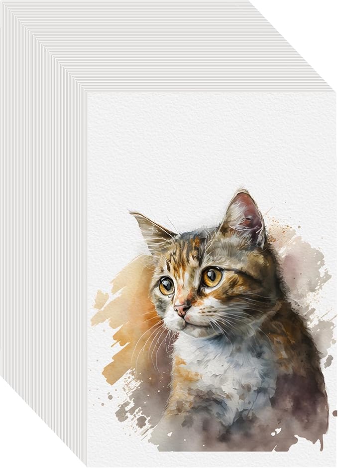 150PCS 4x6 Watercolor Paper Bulk, 140lb/300g Cold Press Thick Water Color Paper Pad for Kid Child Adult, White Art Paper for Drawing Painting Markers Gouache, Textured Cotton Paper Sheets