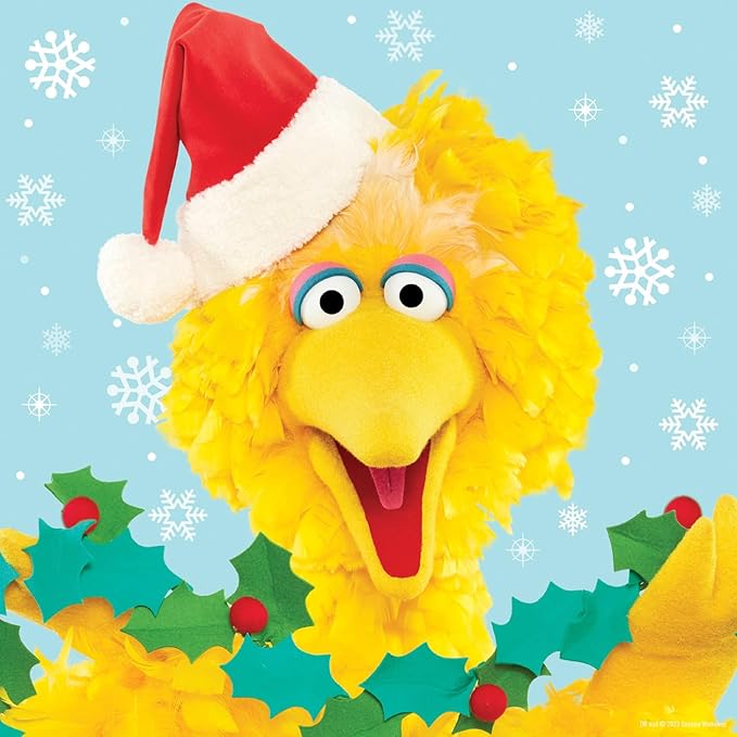 Masterpieces Officially Licensed Seasame Street 25 Piece Holiday Jigsaw Puzzle for Kids - Big Bird - 10"x10"