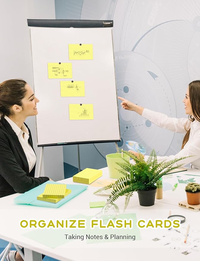 Yellow Index Cards 3x5, 200 PCS Notecards 3x5 Lined, Flashcards Note Cards 3 x 5 Thick Flash Cards Ruled Index Card, Single-Sided Ruled Lined 3 by 5 Index Cards for Studying Notes Taking