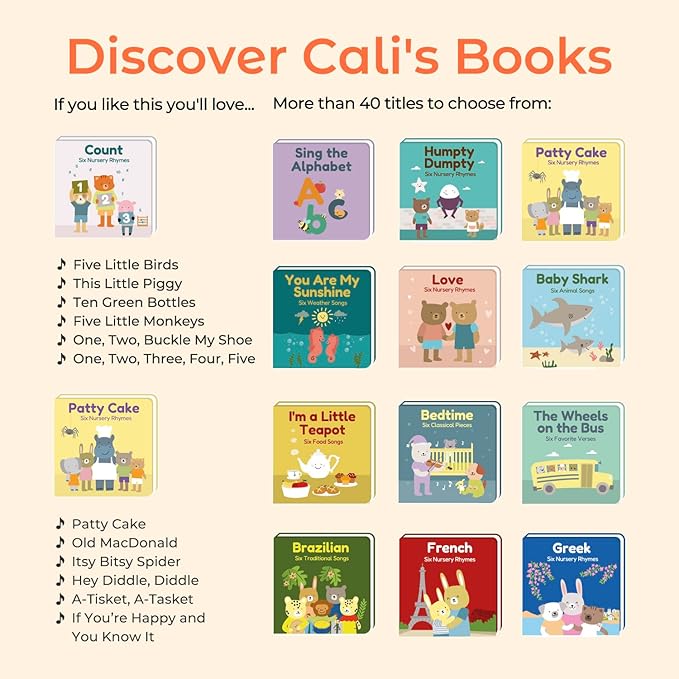 Cali's Books Colors Book for Toddlers 1-3 - Musical Books for Kids, Interactive Talking Baby Sound Book, Educational Song Learning Toys, Sing and Learn Music Toy for Babies